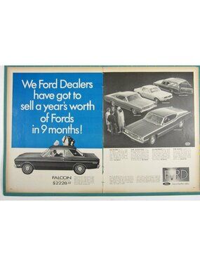 Print Ad We Ford Dealers Must Sell A Years Worth Of Fords In 9 Months 2 PG 1967
